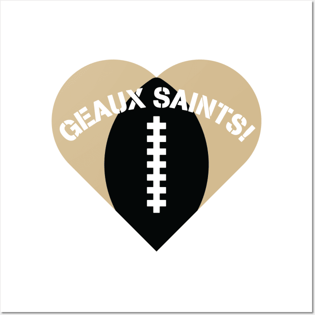 Heart Shaped New Orleans Saints Wall Art by Rad Love